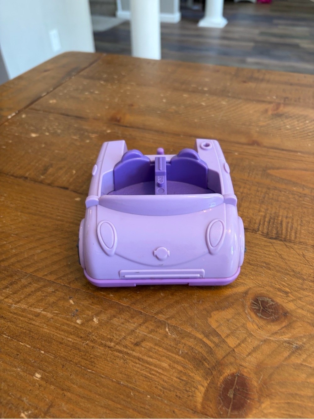 Fisher Price Little People Purple Car Convertible for Camper with Hitch as is